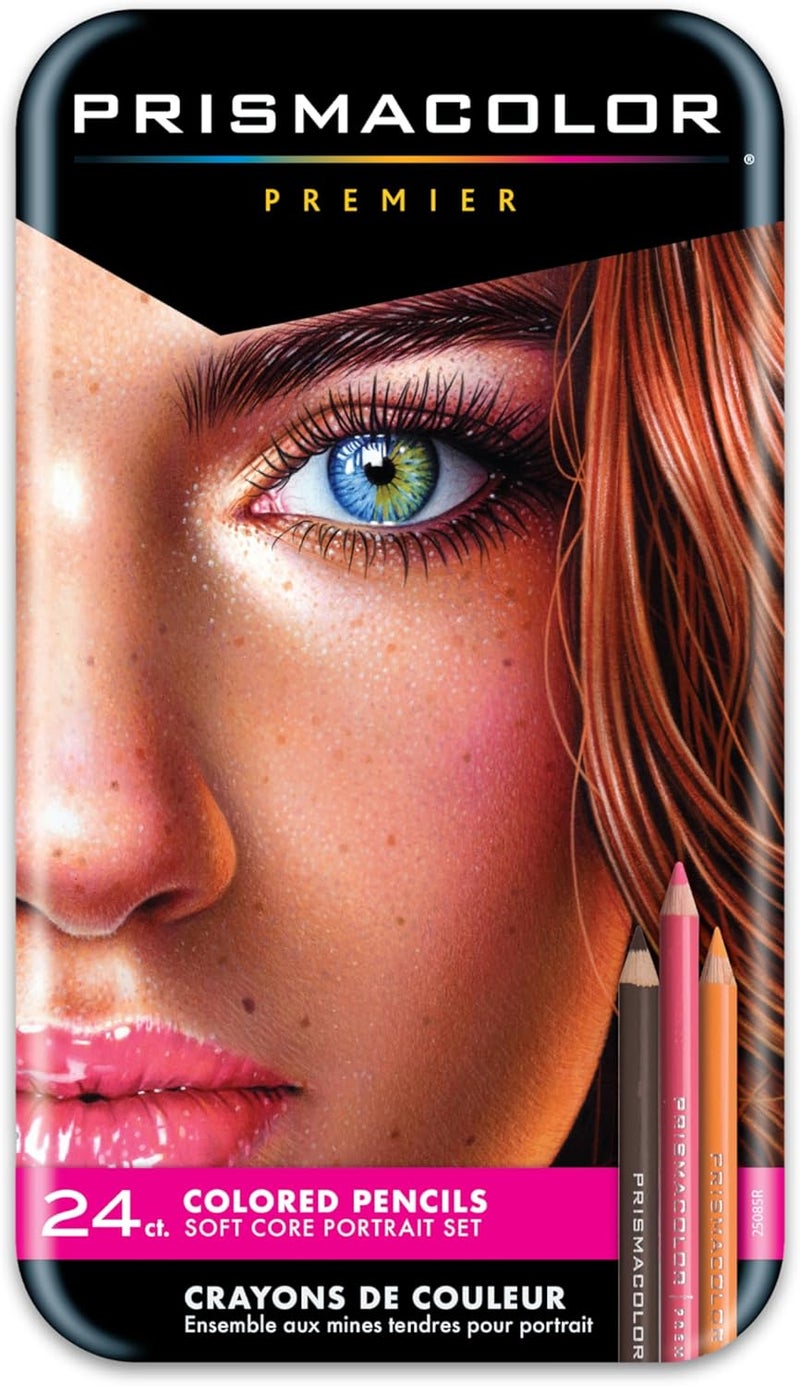 Prismacolor Premier Colored Pencils Portrait Set Soft Core Adult Coloring 24 Pack - Image 1